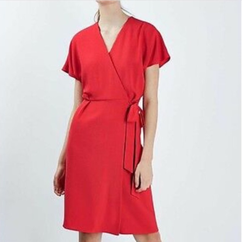 Topshop Coral Wrap Minidress